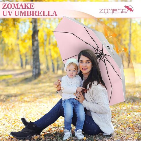 ZOMAKE UV Umbrella for Sun Protection UPF 50+,43 Inch Travel Compact Sun Umbrellas UV Blocking Small Auto Open Portable for Walking in Saudi Arabia