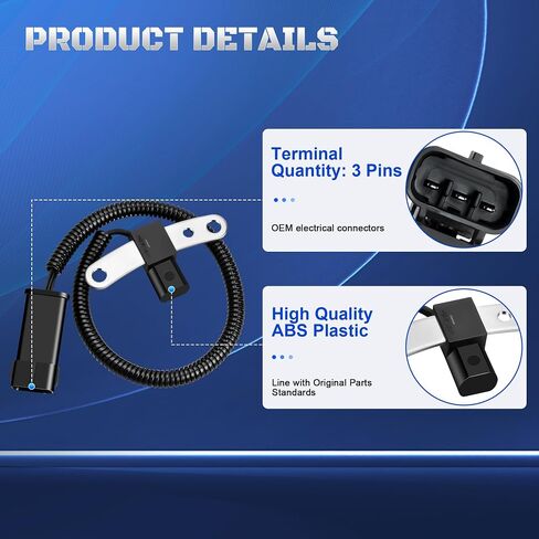 56027865AB Crankshaft Position Sensor Compatible with 1997-2004 Jeep Wrangler TJ Cherokee & Dodge Dakota 1997 1998 1999 2000 2001 2002 2003 2004 Replaces 56041819AA, 56027867AB, 56027865, PC169 in Saudi Arabia