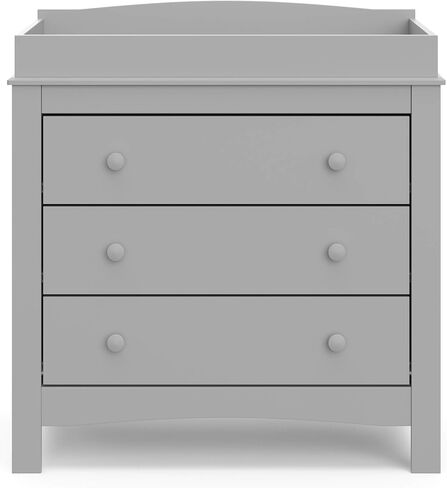 Graco Noah 3 Drawer Chest with Changing Topper (Pebble Gray) – GREENGUARD Gold Certified, Baby Dresser Table Top, for Nursery, Kids in Saudi Arabia