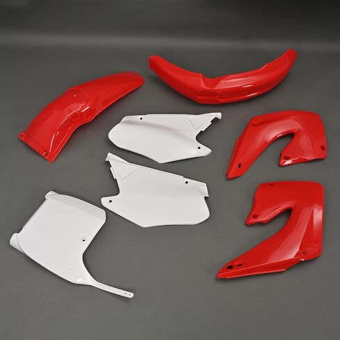 Hecasa Complete Blastic Kit Ait Absymover مع 2000-2001 Honda CR125R CR250R (Red & White) in Kuwait
