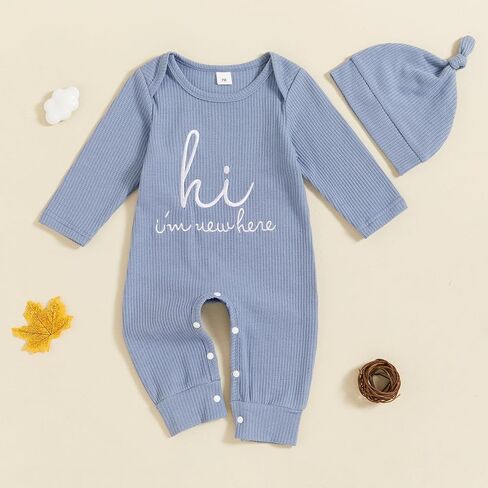 Newborn Baby Boy Clothes Letter Long Sleeve Romper Outfits Jumpsuit Infant Summer Clothes 2PC Outfits Set in Saudi Arabia