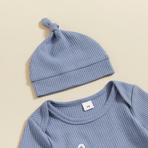 Newborn Baby Boy Clothes Letter Long Sleeve Romper Outfits Jumpsuit Infant Summer Clothes 2PC Outfits Set in Saudi Arabia