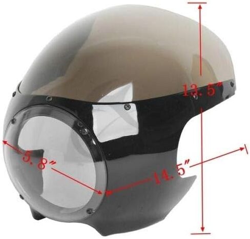 دراجة نارية XMT-Moto 5.75 "5-3/4" المصباح الشاشة الأسود والدخان Retro Cafe Racer Fits For Harley Davidson Sportster 1200 2004 2005 2007 2007 2008 in Kuwait