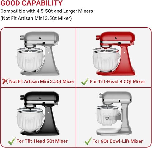 مرفق ثلج حلاق من GVODE لخلاط حامل KitchenAid، وآلة ثلج مخروطية الثلج مع شفرات خشنة ورقيقة، و8 قوالب مكعبات ثلج، وإكسسوارات ومرفقات مساعدة المطبخ in Kuwait