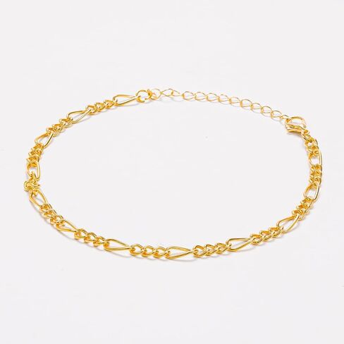 6Pcs Gold Silver Plated Woman Waterproof Anklet Layered Cuban Ankle Nude Bracelet Summer Fashion Anklet Set Beach Jewelry Gift in Saudi Arabia