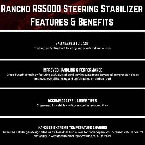 Single Rancho RS5000 Series Steering Stabilizer fits 2005 2006 F450 F550 Super Duty with Original Equipment Manufacturer Steering Damper Mounts | Includes TrendsAuto Decal in Saudi Arabia