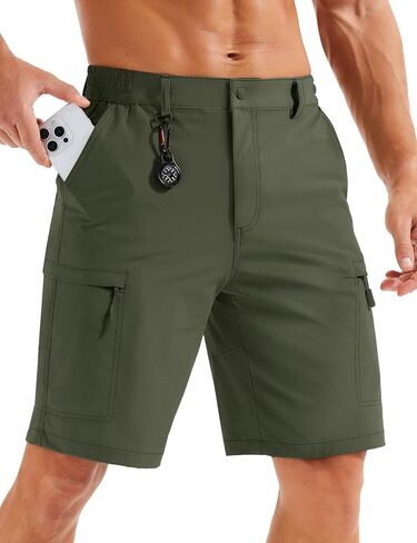 MAGCOMSEN Men's Hiking Cargo Shorts Quick Dry Lightweight 9" Golf Shorts Summer Casual Work Outdoor with 5 Zipper Pockets in Saudi Arabia