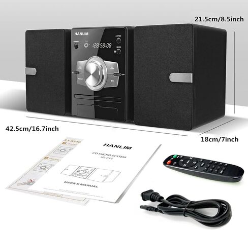 100W Home Stereo System with CD Player, FM Radio, Bluetooth, AUX in/USB in, Karaoke Function, Earphone Jack, LED Lights, Remote Control Included in Saudi Arabia