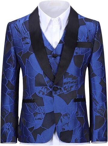 Swotgdoby Boys Suits 3 Piece Slim Fit Kids Tuxedo Suits for Boys Italial Dress Blazer Stack in Kuwait