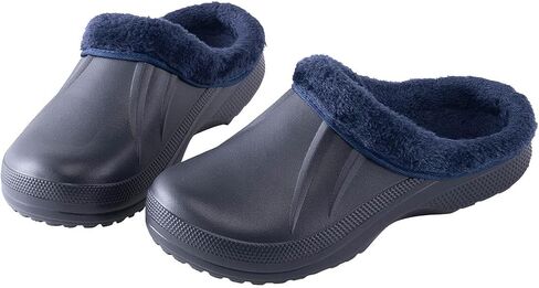 Fox Valley Traders Womens Fleece Lined Clogs for Indoor and Outdoor Use, Available in Navy Blue or Black, Sizes 6-11 in Saudi Arabia