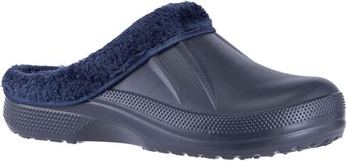 Fox Valley Traders Womens Fleece Lined Clogs for Indoor and Outdoor Use, Available in Navy Blue or Black, Sizes 6-11 in Saudi Arabia