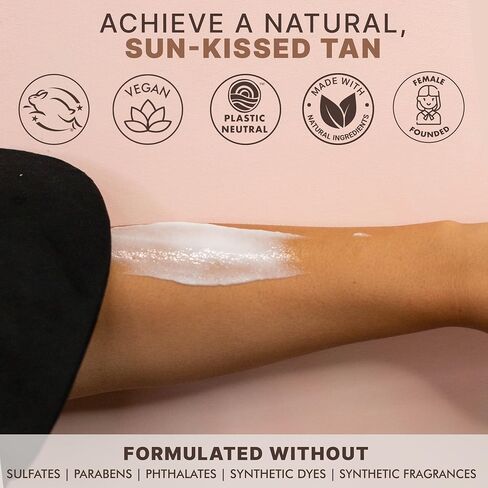 Beauty by Earth Self Tanner - USA Made with Natural & Organic Ingredients, Moisturizing Self Tanning Lotion with Aloe Vera & Coconut for a Natural Glow, Streak-Free Fake Tan, Medium to Dark in Kuwait