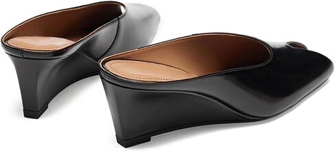Womens Wedge Mules Peep Open Toe Slides Comfortable Slip on Sandals in Saudi Arabia