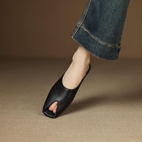 Womens Wedge Mules Peep Open Toe Slides Comfortable Slip on Sandals in Saudi Arabia