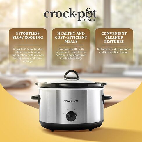 Crock-Pot 3 Quarts Manual Design Series Slow Cooker with 3 Manual Heat Settings Cooks Meals for 3 Plus People with Removable Stoneware Bowl, Copper in Kuwait