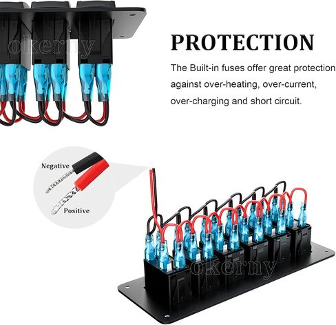 Customize Toggle Switch Panel 6 Gang Rocker Light Bar Switches Waterproof for Pickup Truck Car UTV Off Road Marine… in Kuwait