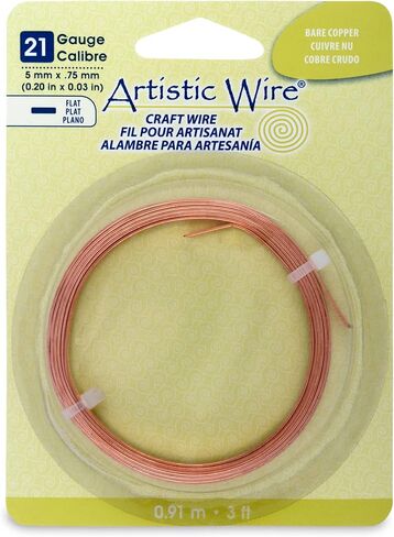 Artistic Wire, 21 Gauge, Flat, 3 mm x .75 mm / 0.12 in x 0.03 in, Copper, 3 ft / .91 m in Saudi Arabia