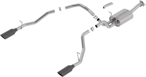 Borla 140758BC Cat-Back Perf. نظام العادم. لـ '19 -'23 RAM 1500 V8 incl. E-torque مدفوع. نماذج Rebel & G/T (Exc. Classic) T-304 Touring Dual Split Exit Single 5 "RND. BLCK. Chrome Tips كل جانب. in Saudi Arabia
