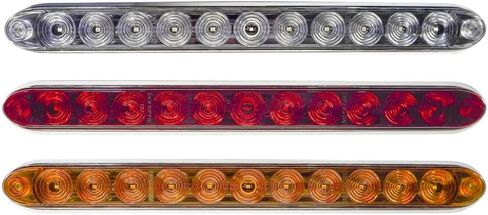 Tecniq ، INC زوج من 15 "LED - STOP TURN TAIL MARKER LIGHT (STT) - LEDS أحمر مع عدسة واضحة - مقطورة متعددة الوظائف ، شريط ضوء الشاحنة أو المعدات المصنوعة من TECNIQ في الولايات المتحدة الأمريكية ، منخفضة الانقسام in Saudi Arabia