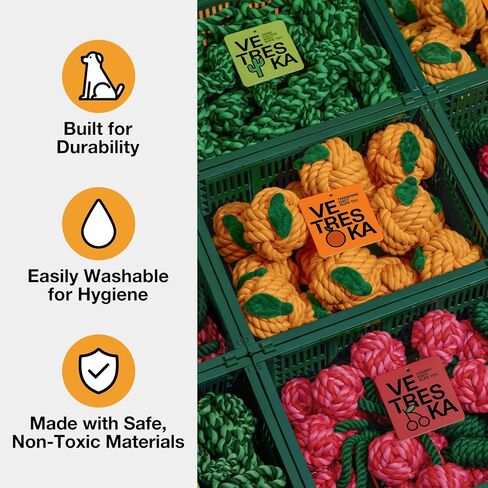 ألعاب حبل الكلاب من فيتريسكا، ألعاب مضغ للكلاب لتنظيف الأسنان، لعبة شد الحبل للكلاب من أجل الملل، لعبة حبل الكلاب القوية للمضغ العدواني، ألعاب مضغ الجرو للتسنين/التدريب/اللعب in Kuwait