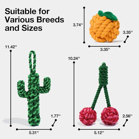 ألعاب حبل الكلاب من فيتريسكا، ألعاب مضغ للكلاب لتنظيف الأسنان، لعبة شد الحبل للكلاب من أجل الملل، لعبة حبل الكلاب القوية للمضغ العدواني، ألعاب مضغ الجرو للتسنين/التدريب/اللعب in Kuwait