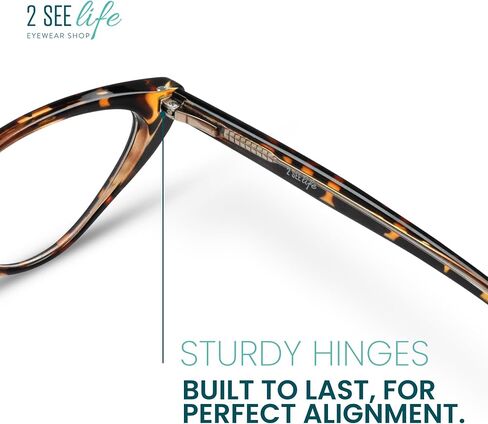 Tortoise Shell Funky Cat Eye Reading Glasses for Women – Stylish Premium Readers with Spring Hinges, Solid & Sturdy Frame, Scratch Resistant Lenses – Fashion Fit for All Face Shapes, Strength 2.50 in Saudi Arabia