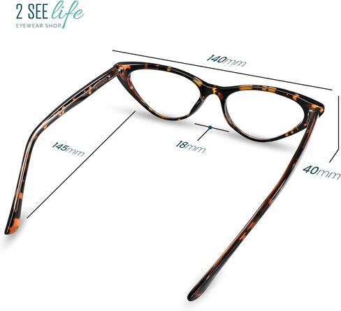 Tortoise Shell Funky Cat Eye Reading Glasses for Women – Stylish Premium Readers with Spring Hinges, Solid & Sturdy Frame, Scratch Resistant Lenses – Fashion Fit for All Face Shapes, Strength 2.50 in Saudi Arabia
