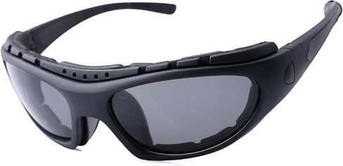 Motorcycle Riding Glasses for Men, Padding Goggles UV Protection Dustproof Windproof Motorcycle Wrap Sunglasses for Outdoor Actives in Kuwait