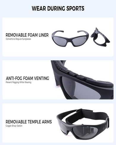 Motorcycle Riding Glasses for Men, Padding Goggles UV Protection Dustproof Windproof Motorcycle Wrap Sunglasses for Outdoor Actives in Kuwait