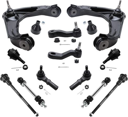 Detroit Axle - 12pc Front End Kit for Chevy GMC Sierra Silverado 1500 2500 3500 HD Hummer H2 Upper Control Arms w/ball Joints Sway Bars Lower Ball Joints Tie Rods Pitman Idler Arm Yukon XL 2500 in Saudi Arabia