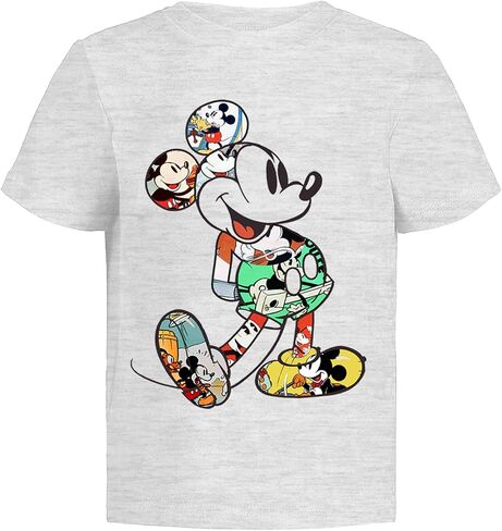 قميص ديزني ميكي ماوس للأطفال (ملابس الأولاد) فانتازيا تي شيرت 7 طفل صغير BL/WH/BK SS in Kuwait