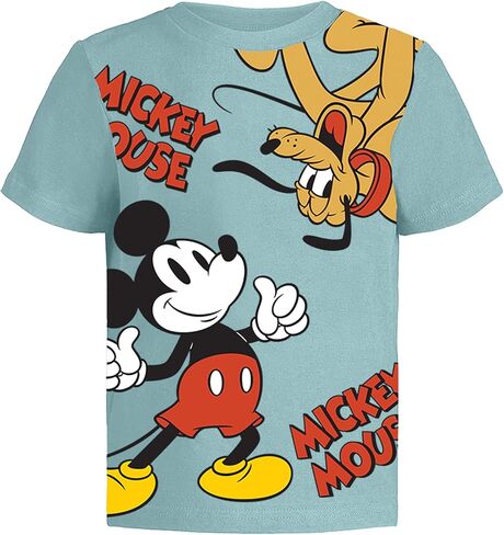 قميص ديزني ميكي ماوس للأطفال (ملابس الأولاد) فانتازيا تي شيرت 7 طفل صغير BL/WH/BK SS in Kuwait