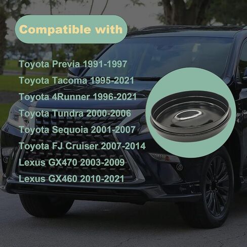 2PCS Left & Right Front Hub Grease Caps Compatible with Toyota Previa Tacoma 4Runner Tundra Sequoia FJ Cruiser, Lexus GX470 GX460 Replace# 43514-28010 in Saudi Arabia