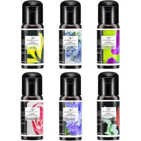 مجموعة هدايا الزيوت العطرية من الزيوت العطرية متعددة الوظائف لموزع الروائح العلاجية، مرطب الهواء، منعش، زيوت عطرية طبيعية، 6 زجاجات، 15 مل in Kuwait