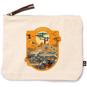 فانوس الصحافة مونتيري كاليفورنيا ، الحيوانات البحرية ، كيس سحاب القطن بنسبة 100 ٪ ، ملحق السفر ، GO BAG in Kuwait