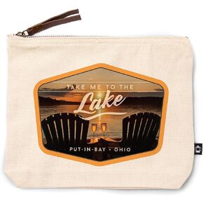 Lantern Press Put-in-Bay, Ohio, Take Me to The Lake, Sunset View, 100% Cotton Zipper Pouch, Travel Accessory, Go Bag in Kuwait