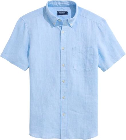 vineyard vines Men's Surfside Solid Linen Short Sleeve Shirt in Saudi Arabia