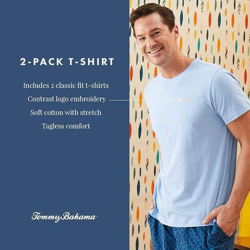 Tommy Bahama - القمصان الأساسية للرجال ، قميصًا قصيرًا للطاقم. in Saudi Arabia