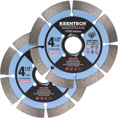 KEENTECH Segmented Diamond Saw Blade 5 inch, for Smooth Cutting Concrete Marble Granite Brick Masonry, Diamond Blade for Angle Grinder, 5" Dry or Wet Cutting Concrete Saw Blades (2-Pack) in Kuwait