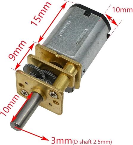 1pc DC3V/6V/12V Mini Micro N20 Speed Reduction Metal Gear Motor DIY Robot Car Electric Lock 15/30/50/60/100/200/300/500/1000RPM(1000,3V) in Saudi Arabia