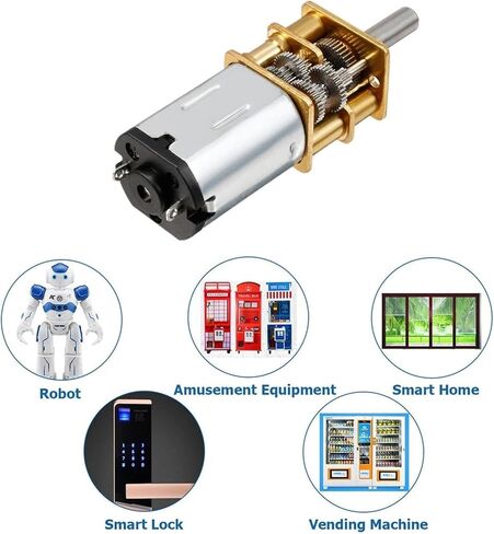 1pc DC3V/6V/12V Mini Micro N20 Speed Reduction Metal Gear Motor DIY Robot Car Electric Lock 15/30/50/60/100/200/300/500/1000RPM(1000,3V) in Saudi Arabia