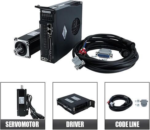 1pc 80st-M02430 750W 220V AC Servo Motor 2.4N 3000 دورة في الدقيقة مع كابل تشفير طاقة السائق الفرامل الاختيارية (مع كابل الفرامل 5M) in Kuwait
