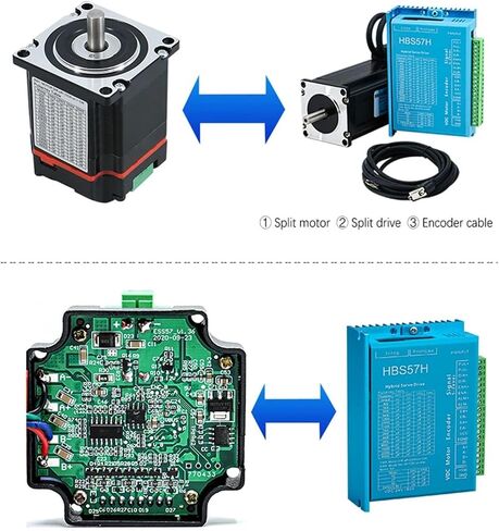 1pc Nema23 Closed Loop Integrated Motor 1.2Nm 2Nm 2.5Nm 3Nm Diameter 8mm Hybrid Integrated Servo Motor with Drive(57-112 3Nm) in Saudi Arabia