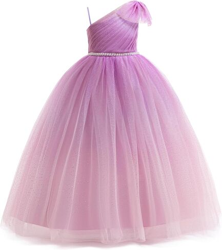 Tulle Flower Girls Dress One Shoulder Formal Princess Wedding Pageant Birthday Party Holiday Ball Gown Dresses in Saudi Arabia