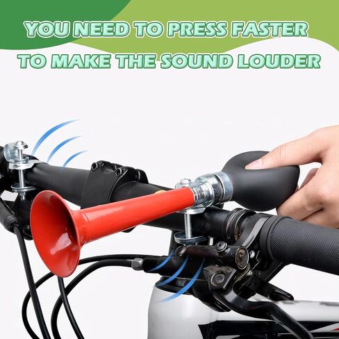 Bike Air Horn, Manual Loud Volume Retro Clown Bugle with Squeeze Ball, Metal Waterproof and Rustproof Handlebar Bell with Fixed Clamp, Universal for Most Bicycles Mountain Bikes (Red) in Saudi Arabia