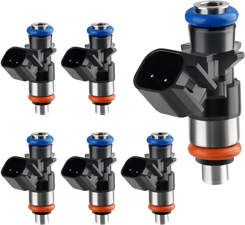 حقن الوقود 0280158233 متوافق مع 2011-2017 Chrysler 200/300 Dodge Challenger Charger Jeep Grand Cherokee Wrangler RAM 1500/2500/3500 3.6L استبدال الجزء 4G2269 FJ1147 05184085AC مجموعة من 6 in Kuwait