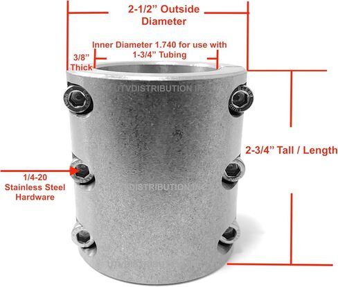 UTVDistribution Universal Fabrication Bolt On Steel Tube Clamp Weld 1-3/4" 4 Pack Long in Saudi Arabia
