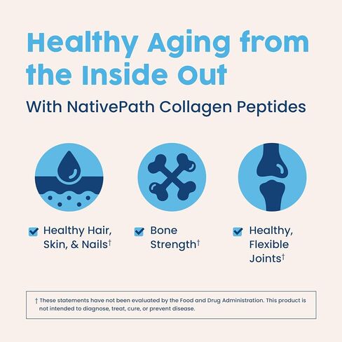 NativePath Collagen Peptides Protein - Hydrolyzed Type 1 & 3 Collagen Powder for Skin, Hair, Nails - 19.8 oz (56 Servings) in Kuwait