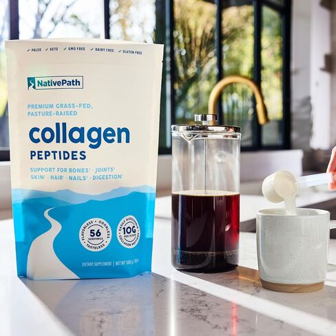 NativePath Collagen Peptides Protein - Hydrolyzed Type 1 & 3 Collagen Powder for Skin, Hair, Nails - 19.8 oz (56 Servings) in Kuwait