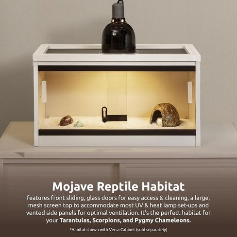 New Age Pet ECOFLEX Mojave Reptile Lounge 60" Moisture Resistant, Vented with Removable Sliding Glass Doors, Large Mesh Screen for UV/Heat Lamps, Easy to Clean and 10 Year Warranty in Saudi Arabia